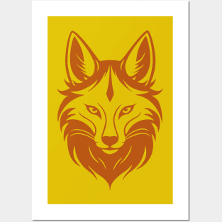 Majestic Fox Head - red Posters and Art